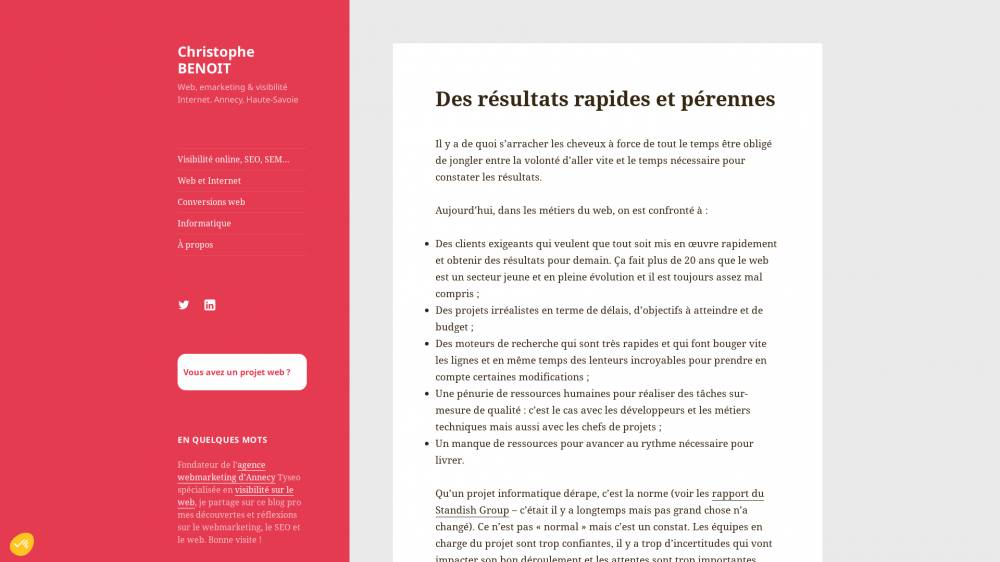 Des résultats rapides et pérennes en SEO sur Christophebenoit.com