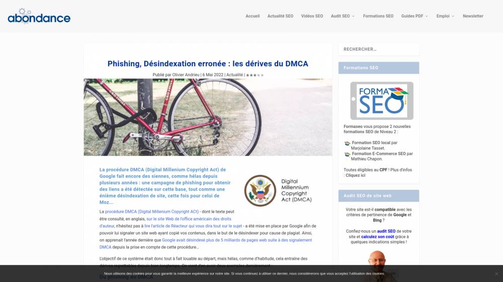 Les dérives du DMCA sur Abondance.com