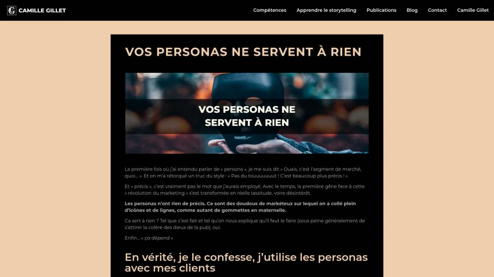 Vos personas ne servent à rien sur Camillegillet.com