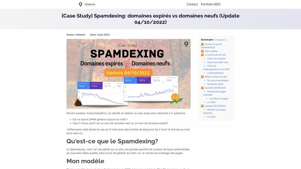 Étude de cas : domaines neufs versus expirés sur Onlinin.com