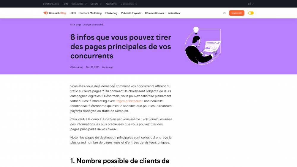 Espionnez vos concurrents avec Semrush sur Fr.semrush.com