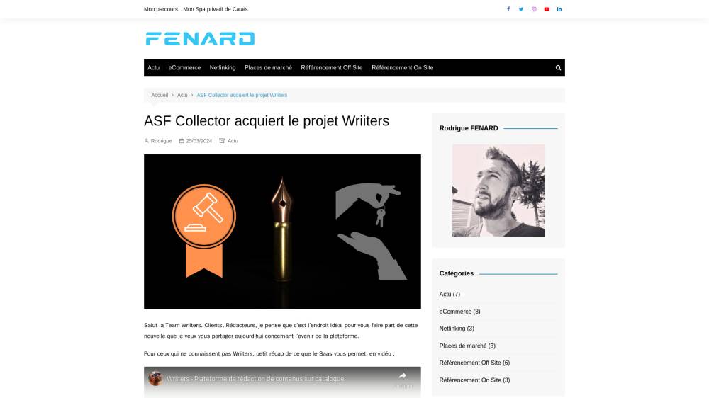 Wriiters vendu ! sur Fenard.fr