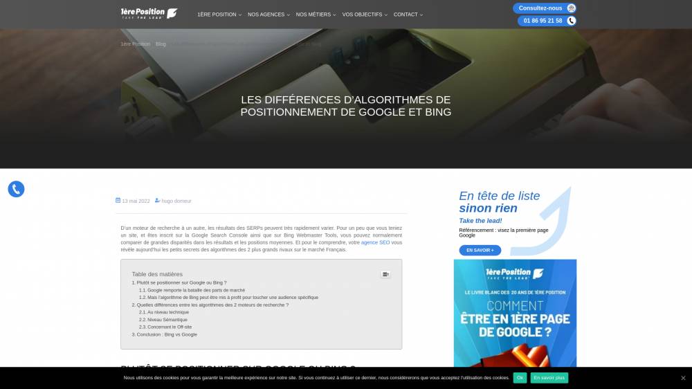 SEO : Google vs Bing sur 1ere-position.fr