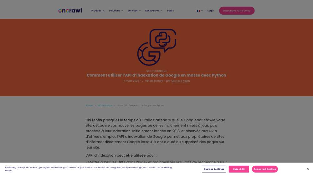 Indexez vos pages avec Python sur Fr.oncrawl.com