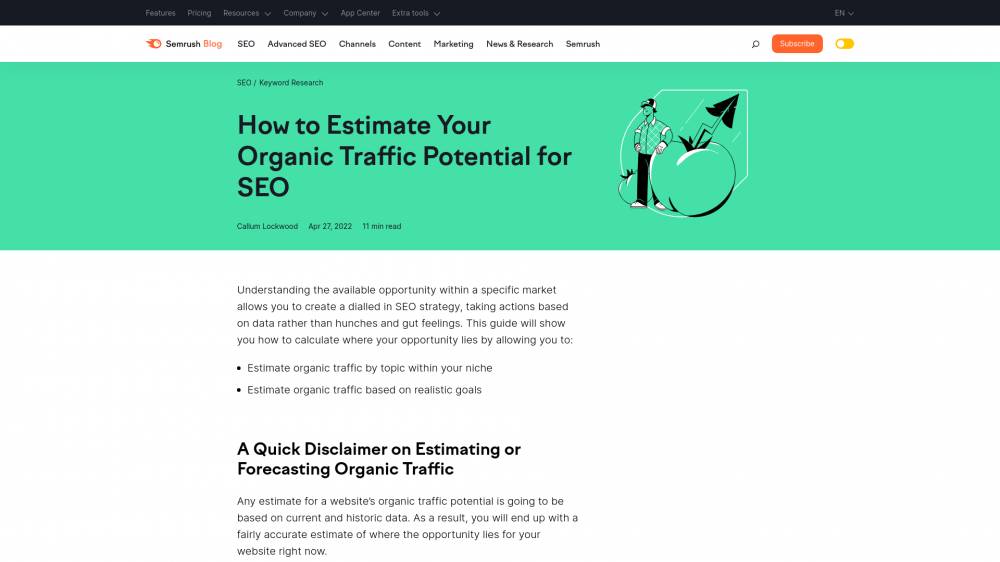 Estimez votre potentiel de trafic SEO sur Semrush.com