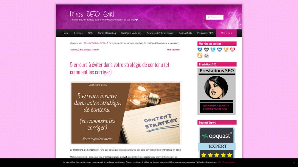 5 erreurs à éviter pour votre stratégie de contenus sur Miss-seo-girl.com