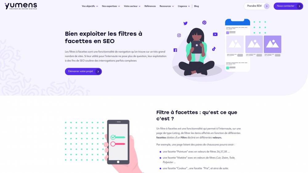 La navigation à facette d'après Yumens sur Yumens.fr