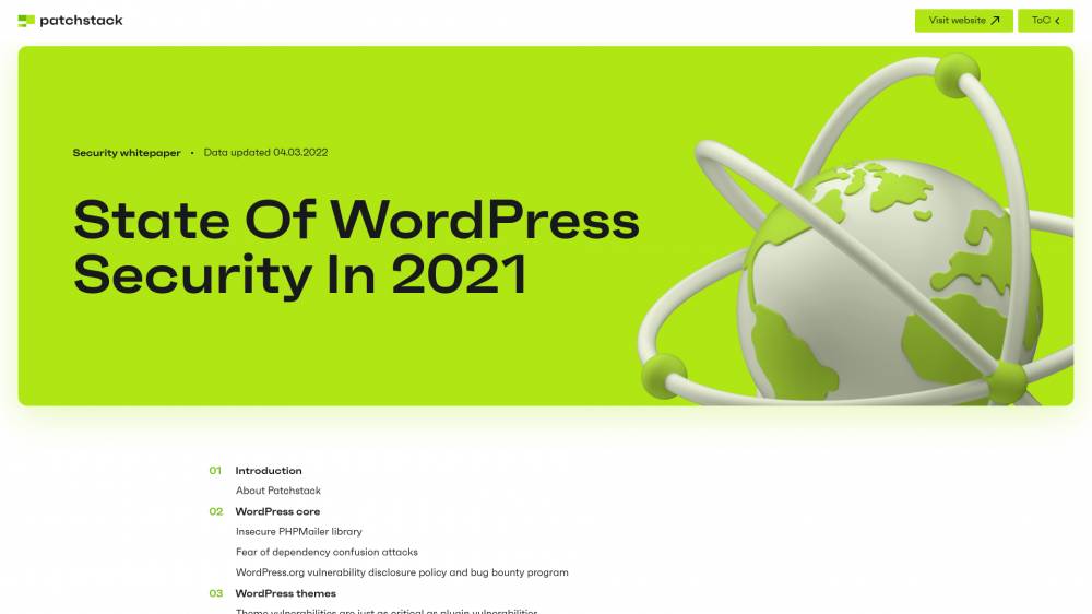 Tour d'horizon de la sécurité WordPress sur PatchStack.com