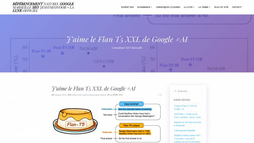 Google et l'IA : Flan T5 XXL sur Lune.space