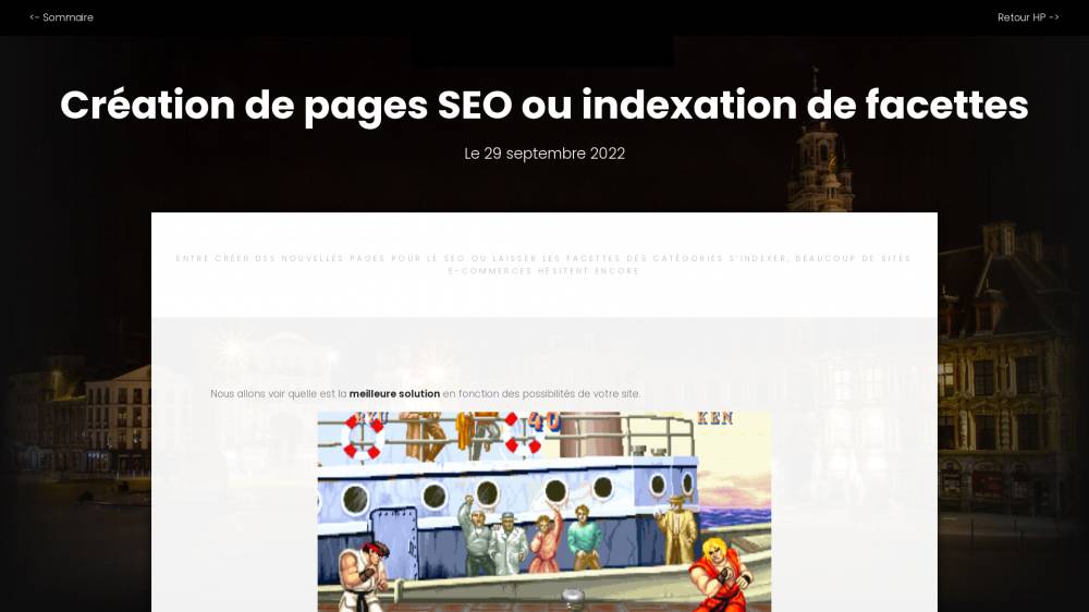 Facettes ou pages SEO ? sur Francois-bontemps.com