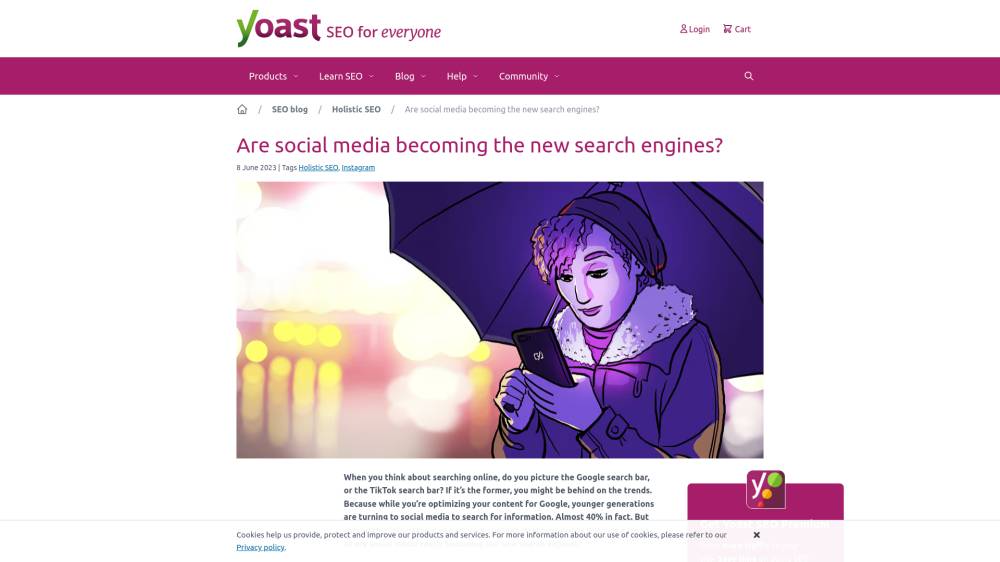 Les réseaux sociaux remplacent les moteurs classiques ? sur Yoast.com