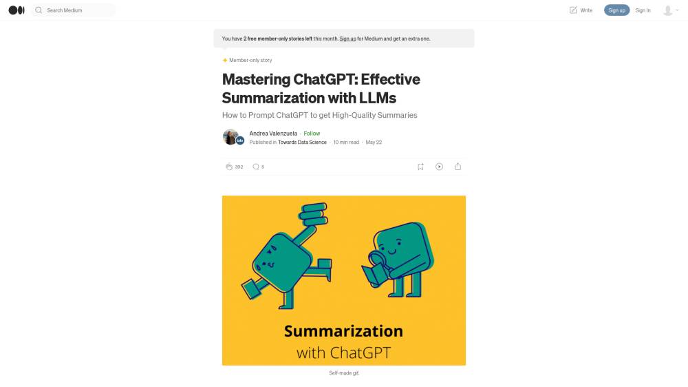 Summarization efficace avec ChatGPT sur TowardsDataScience.com