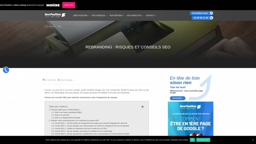 Rebranding : risques et conseils SEO sur 1ere-position.fr